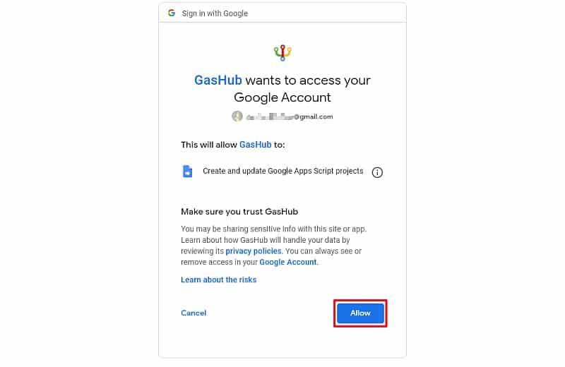 Google Apps Script Github アシスタントの権限許可についてGoogleから確認