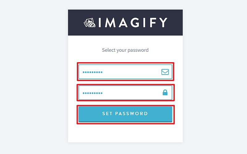 Imagifyのサインアップ時のパスワード設定