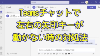 Teamsデスクトップアプリのチャットで矢印キーが効かない(左右キーが動かない)時の対処方法