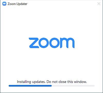Zoomデスクトップアプリのインストール中に表示されるウィンドウ