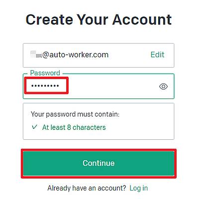 Open AIのAPIを利用するため、会員登録に必要なパスワードを入力して「Submit】ボタンをクリック