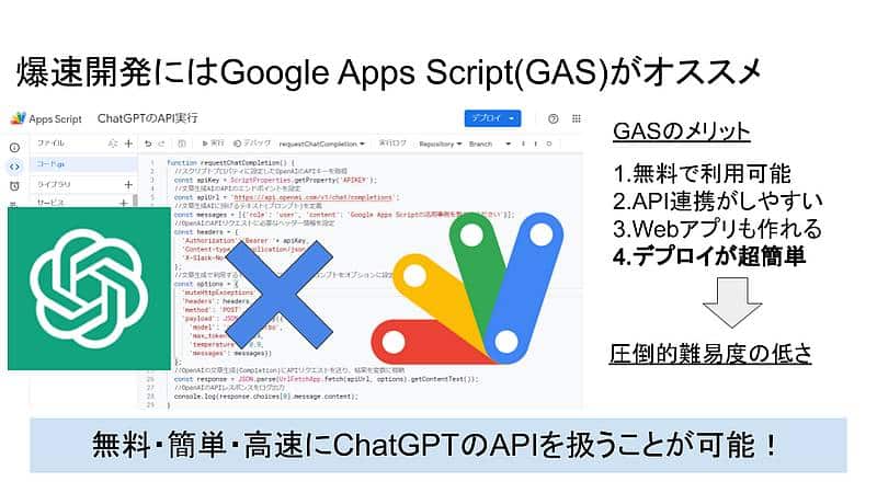 ChatGPTのAPIを使ったサービス開発におすすめなのがGoogle Apps Script(GAS)