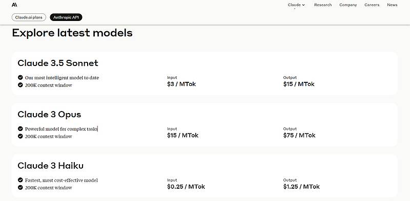 AnthropicのClaude3.5とClaude3のAPI料金比較表