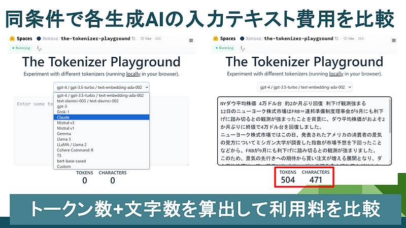 ChatGPTやClaudeのトークン数を調べるHugging Faceのサービス「The Tokenizer Playground」